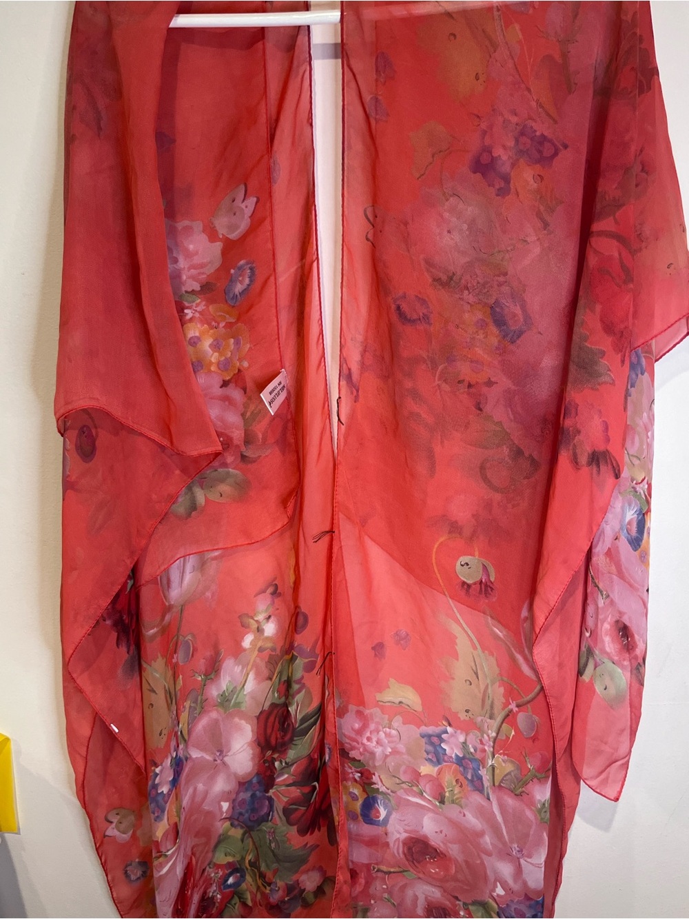 Coral Floral Scarf or Cover-Up